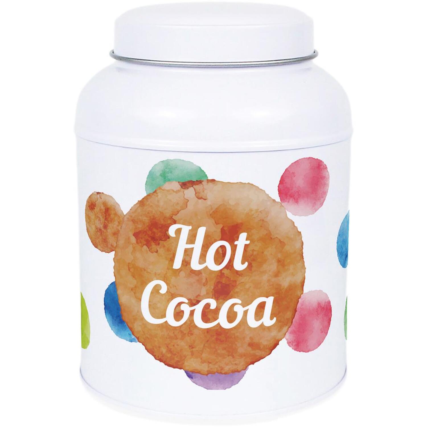Purely Home Polka Dots Decaf Coffee Canister - Small Dome Lid Kitchen Storage Tin - Multicoloured
