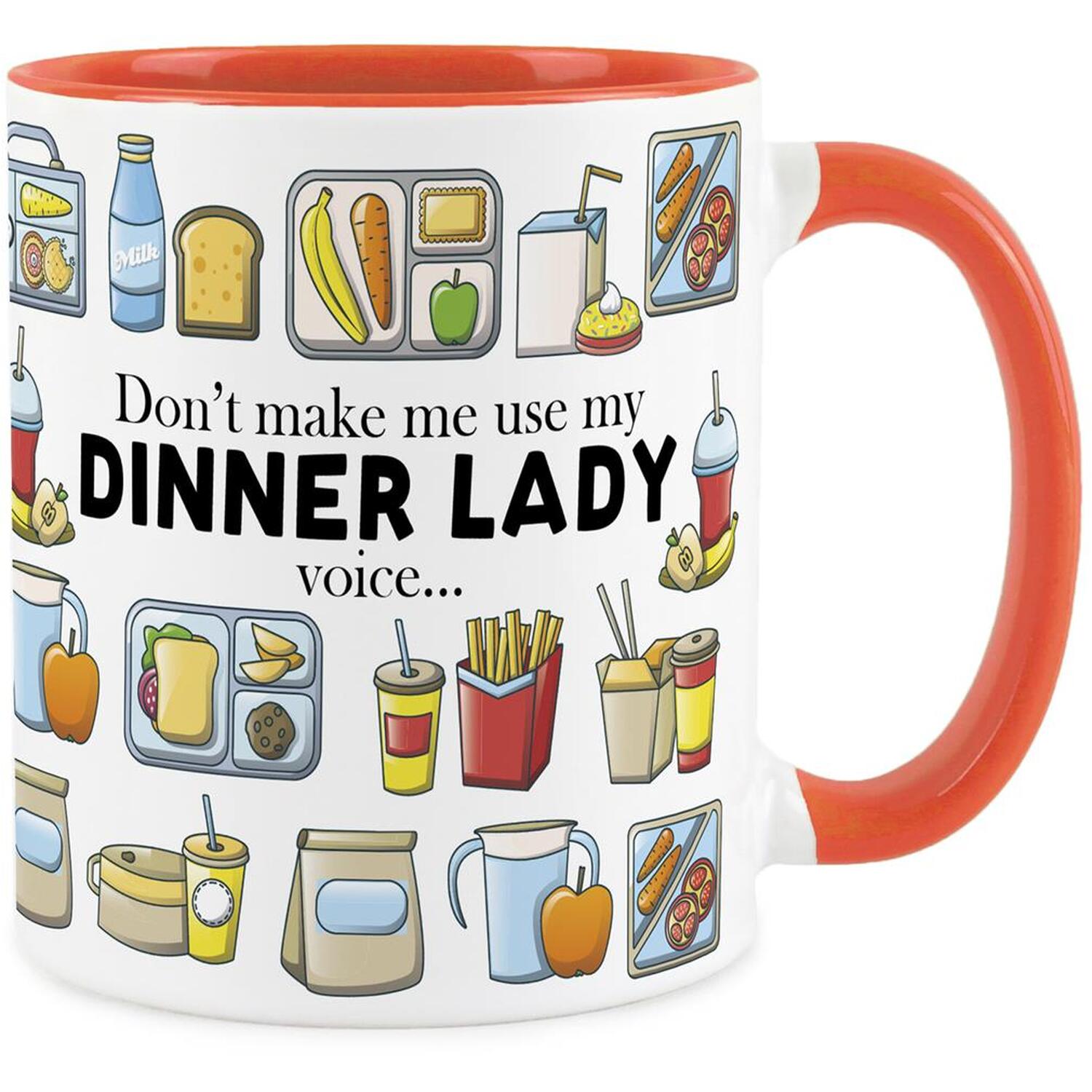 Dinner Lady Mug - Novelty School Lunch Staff Orange Ceramic Mug Gift - Image 2