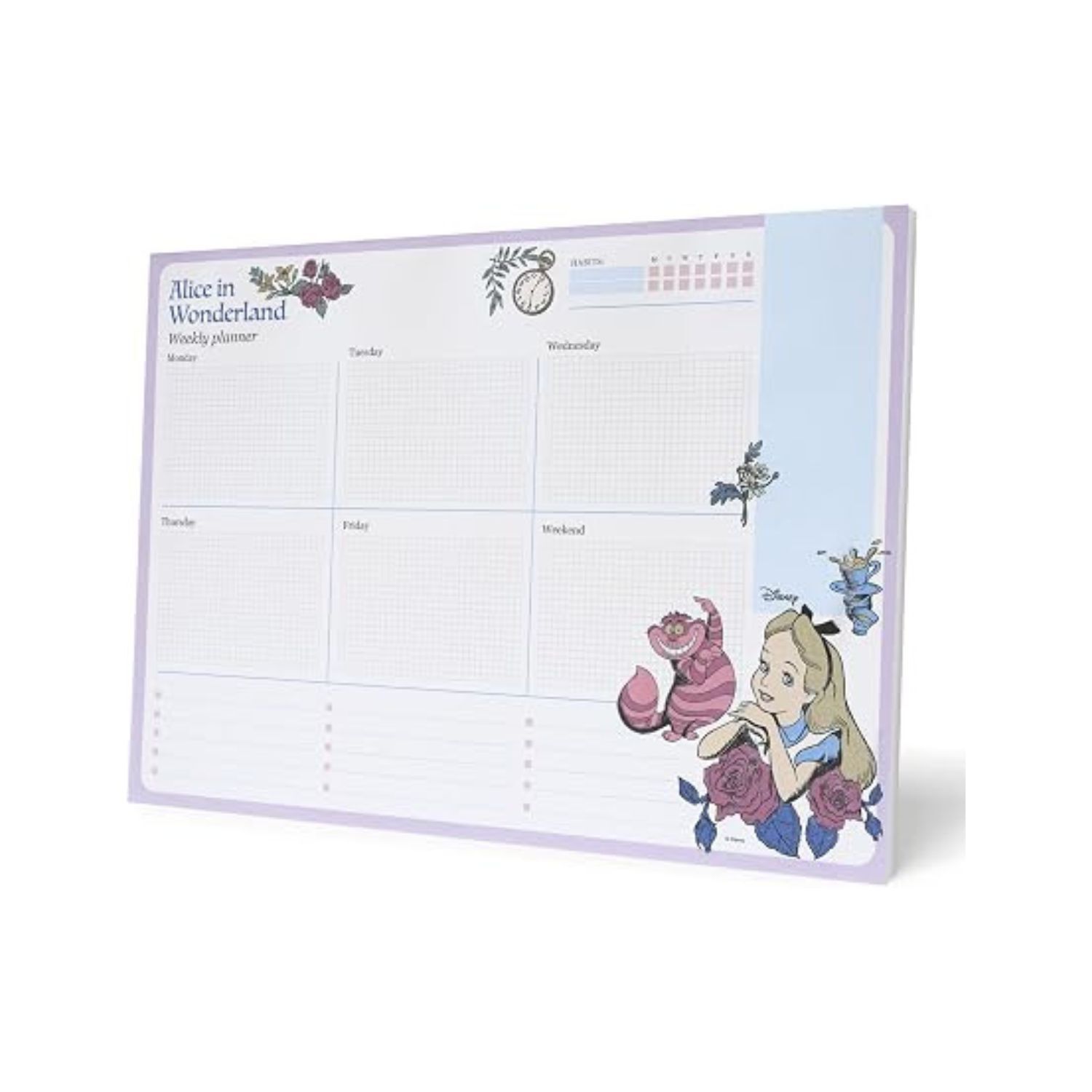  - Disney Alice In Wonderland A4 Weekly Planner Notepad - Image 5