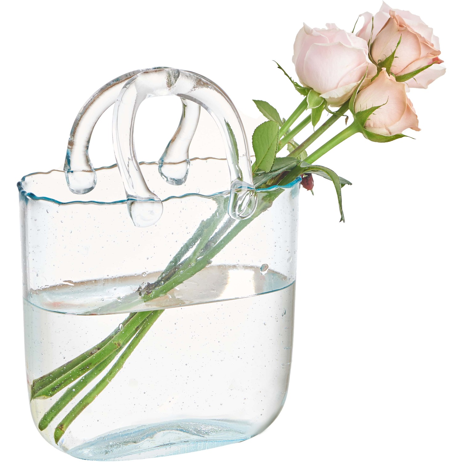 Eden & Willow Handmade Bag Shaped Glass Vase - Clear