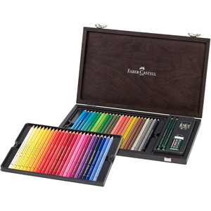 Wooden Case of 48 Polychromos Colour Pencils
