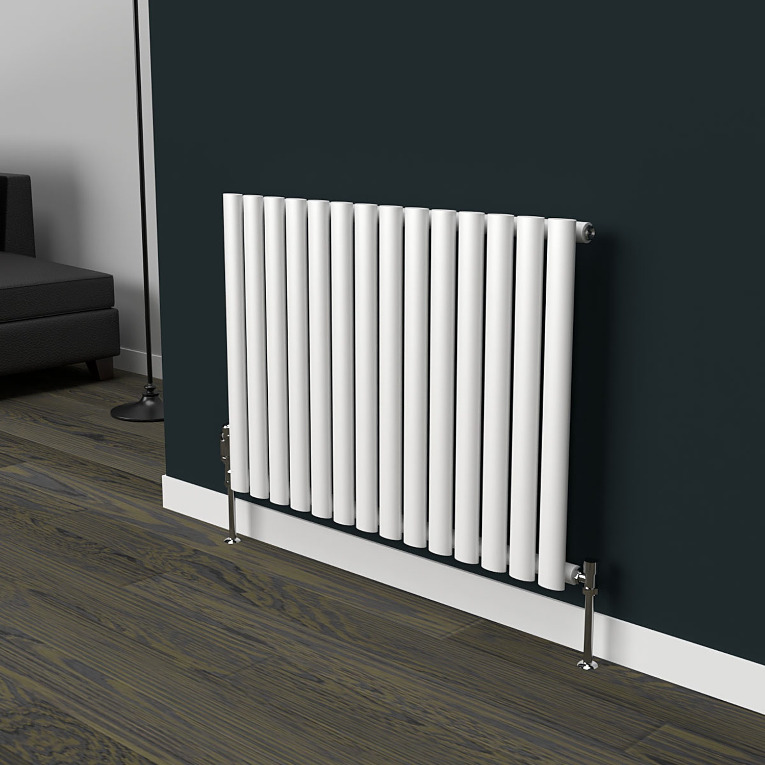 B&Q - White Oval Horizontal Single Panel Designer Radiator 600mm (H) X 780mm (W) - Image 2
