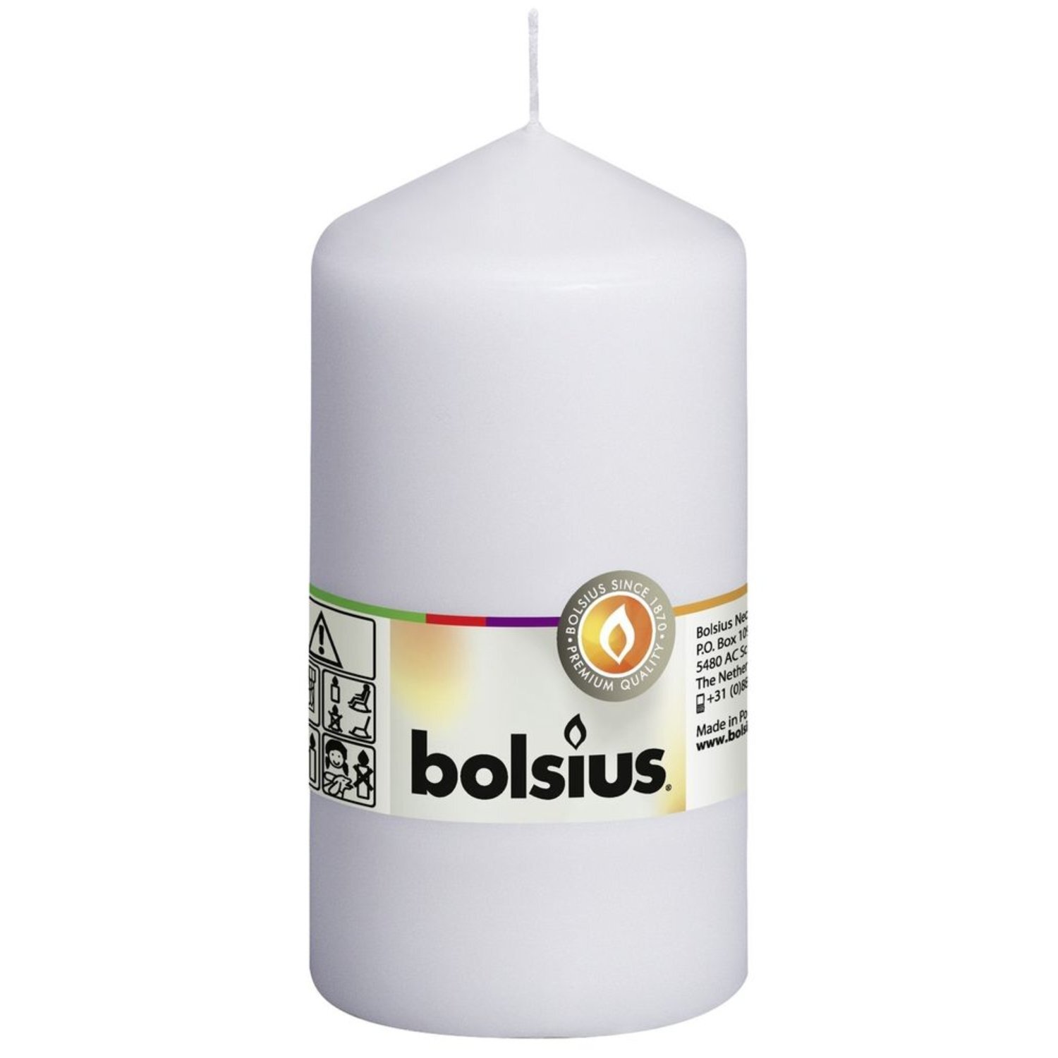 Kdmd Unisex White Bolsius Pillar Candle 130Mm X 68 Mm 2 Pack - Image 2