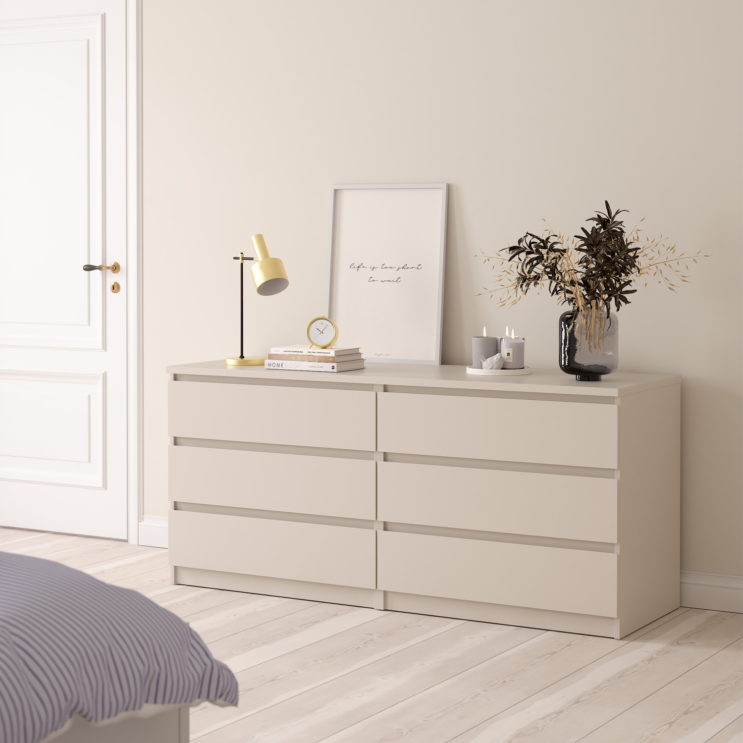 B&Q - Naia Wide Chest Of 6 Drawers (3+3) In Cashmere - Image 2