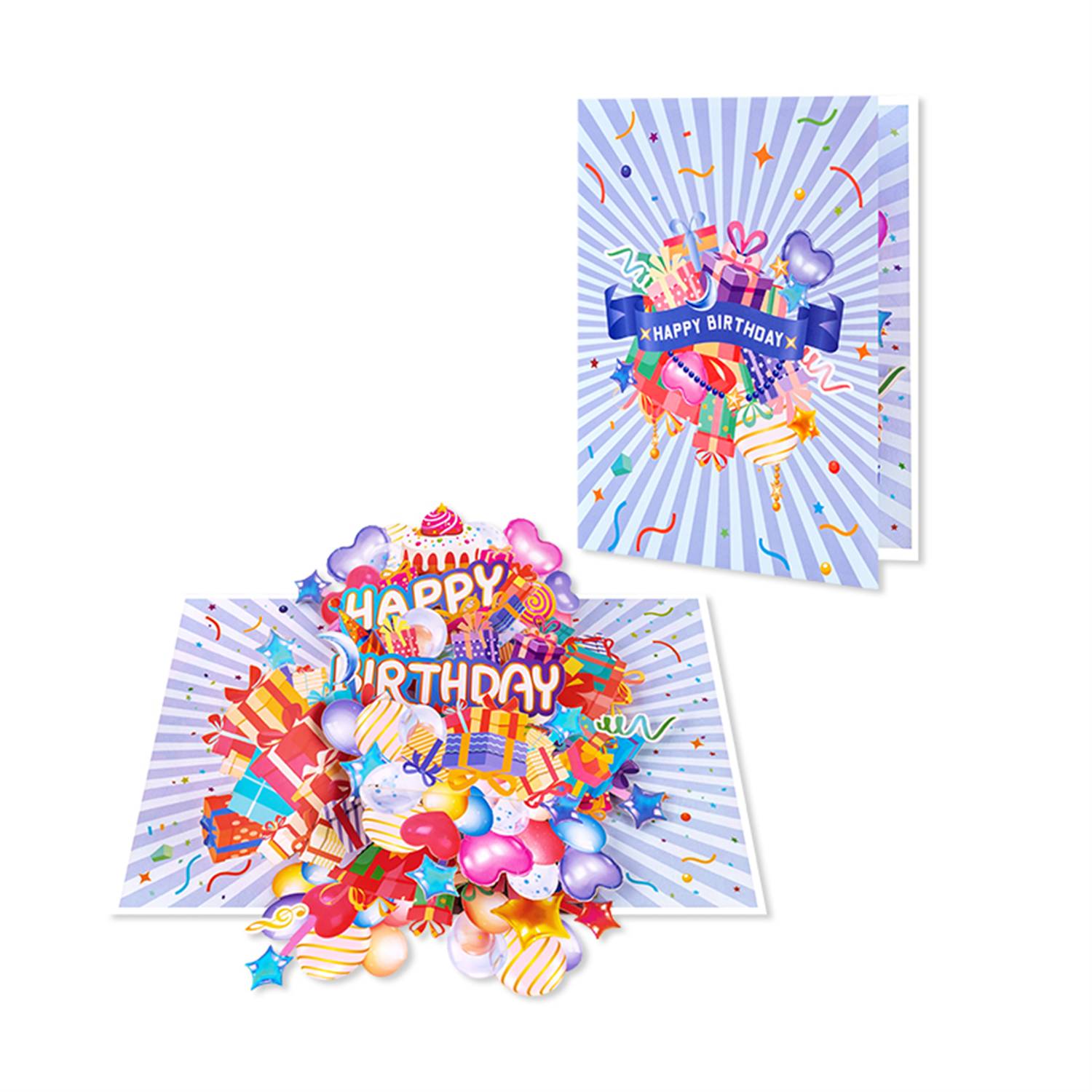 Brightfeel Balloons & Bliss 3D Pop Up Birthday Card - White