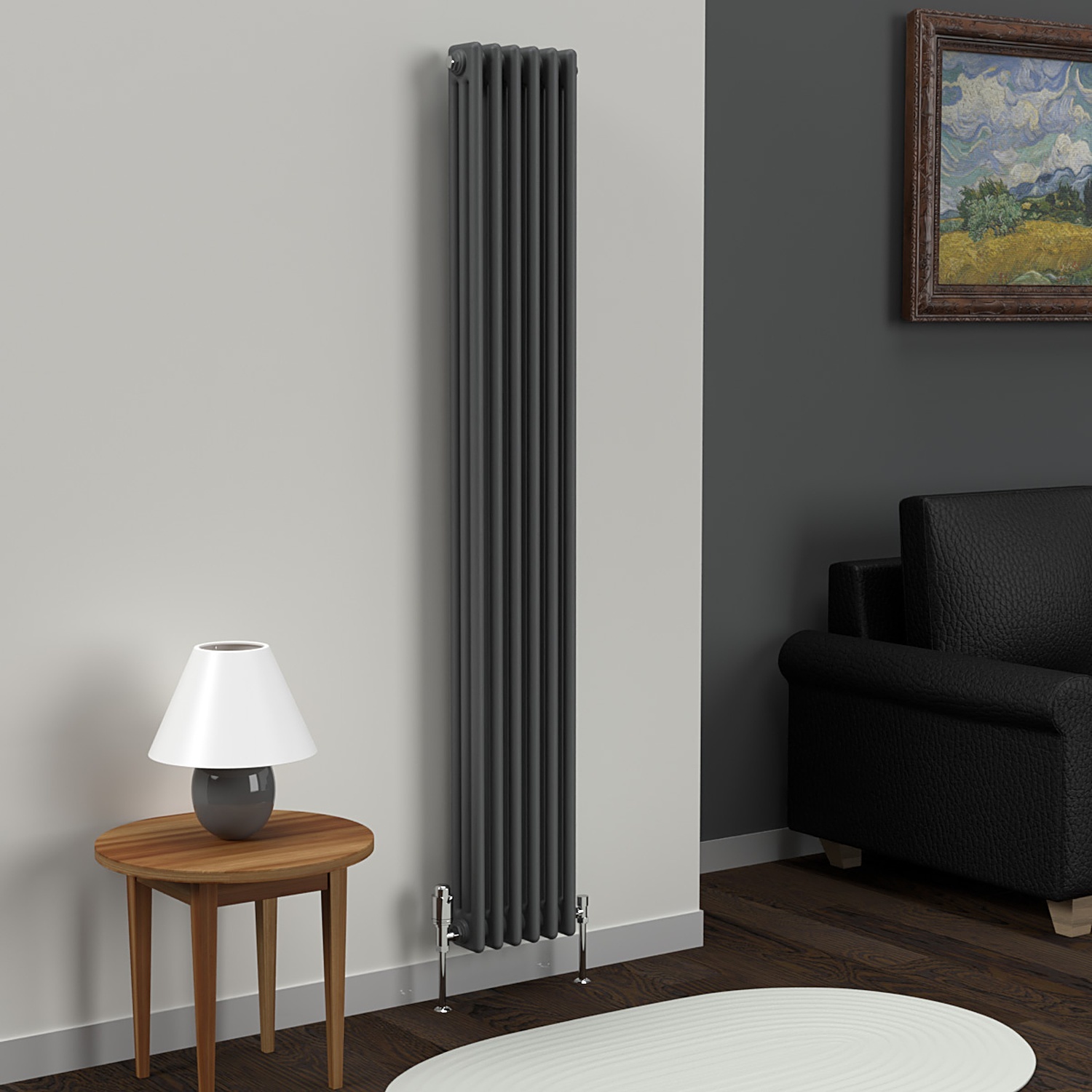 Lux Heat Vertical 3 Column Radiator - Anthracite Grey - 1800 Mm X 290 Mm - Anthracite Grey - Image 2