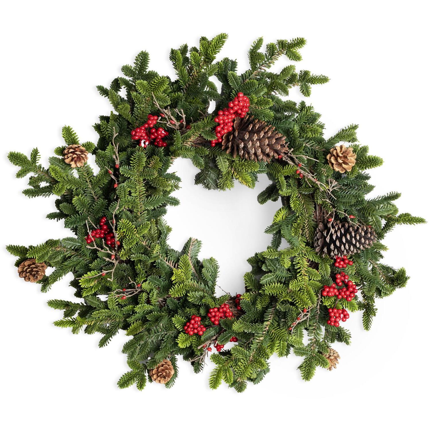 B&Q - Fir Christmas Wreath 80Cm Pe Material Artificial R Wreath Fire Resistant Wire Wreath For Festive Door Decor - Image 3