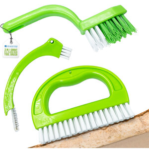 Grout & Tile Cleaning Brush Set 3 in 1 Tool for Cleaning Bathroom Tiles and Showers