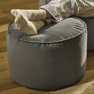 Grey icon Milano Round Velvet Pouffe shot 19506889