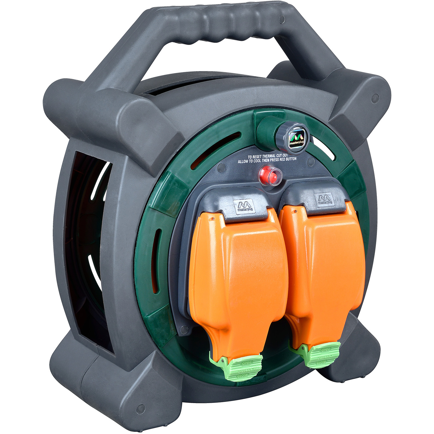 Masterplug Green And Orange 2 Socket 13A Weatherproof Case Reel in Size 20M, Sports Direct - Image 6