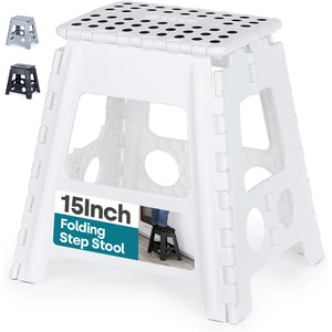 Foldable Step Stool in White