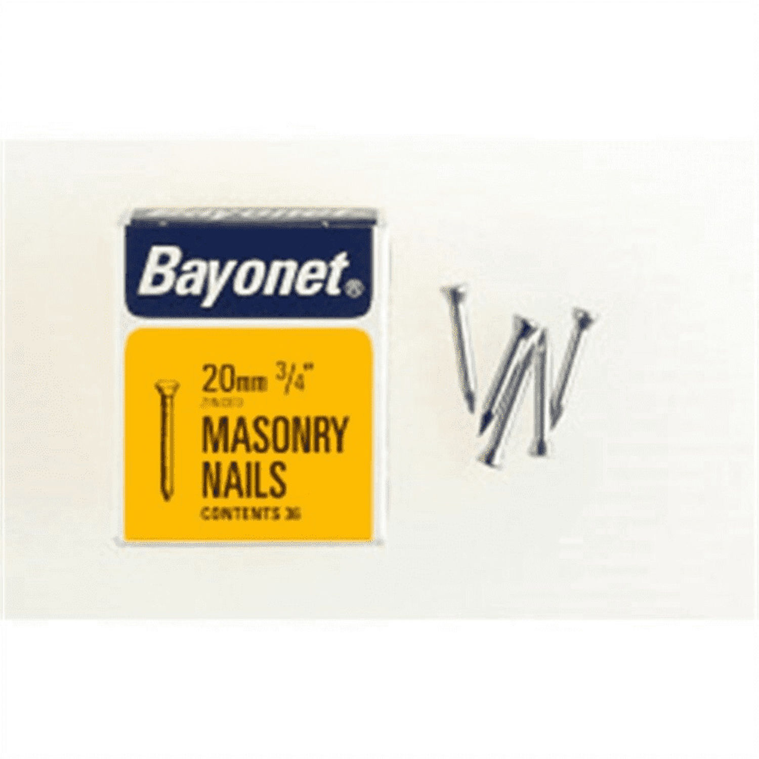 Bayonet Zinc Plated Masonry Nails (Pack Of 36) A - Silver
