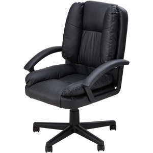 Reclining Office Chair with Footrest - Black