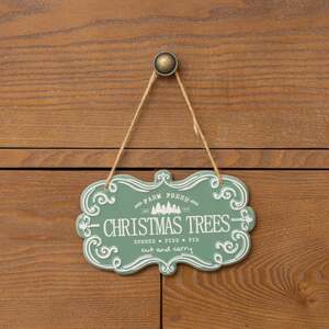 Christmas Trees Hanging Sign - Green / 18cm / 10.5cm