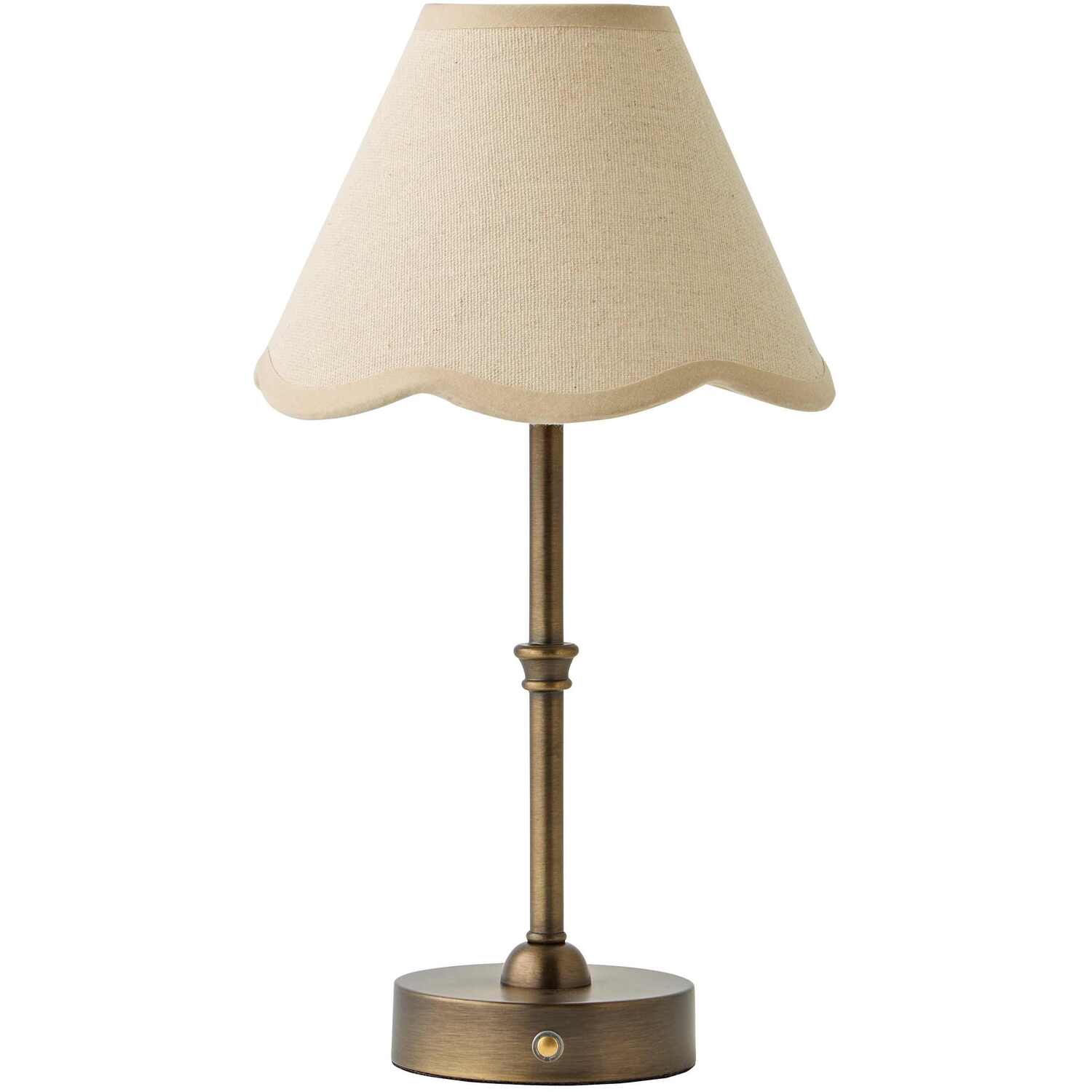 Valuelights Unisex Bronze Lowe Scallop Flower Fabric Shade Portable Rechargeable Table Lamp In - Image 3