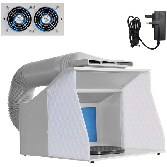 Foldable Airbrush Spray Booth with Rear Hose Grey