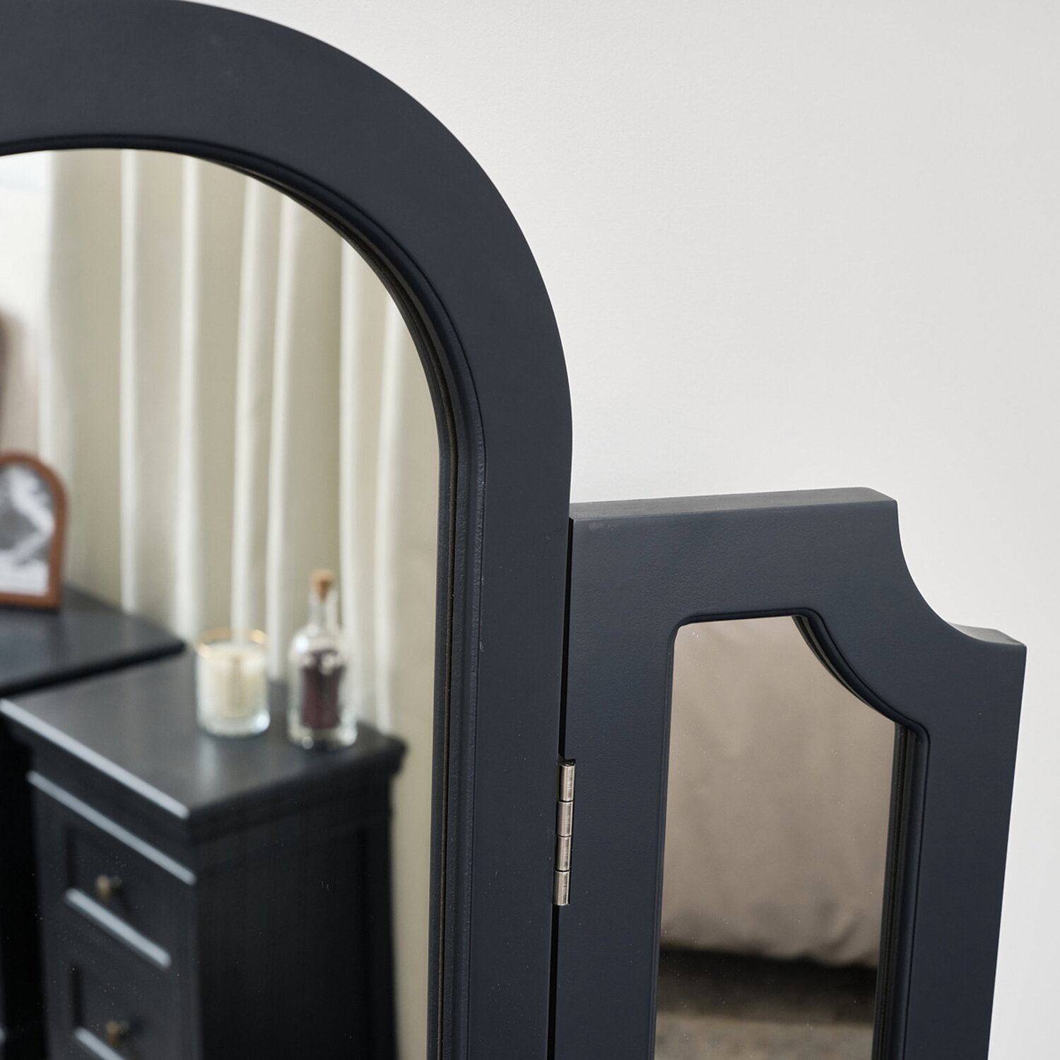 Navy Black Arched Triple Dressing Table Mirror - Daventry Navy Black Range