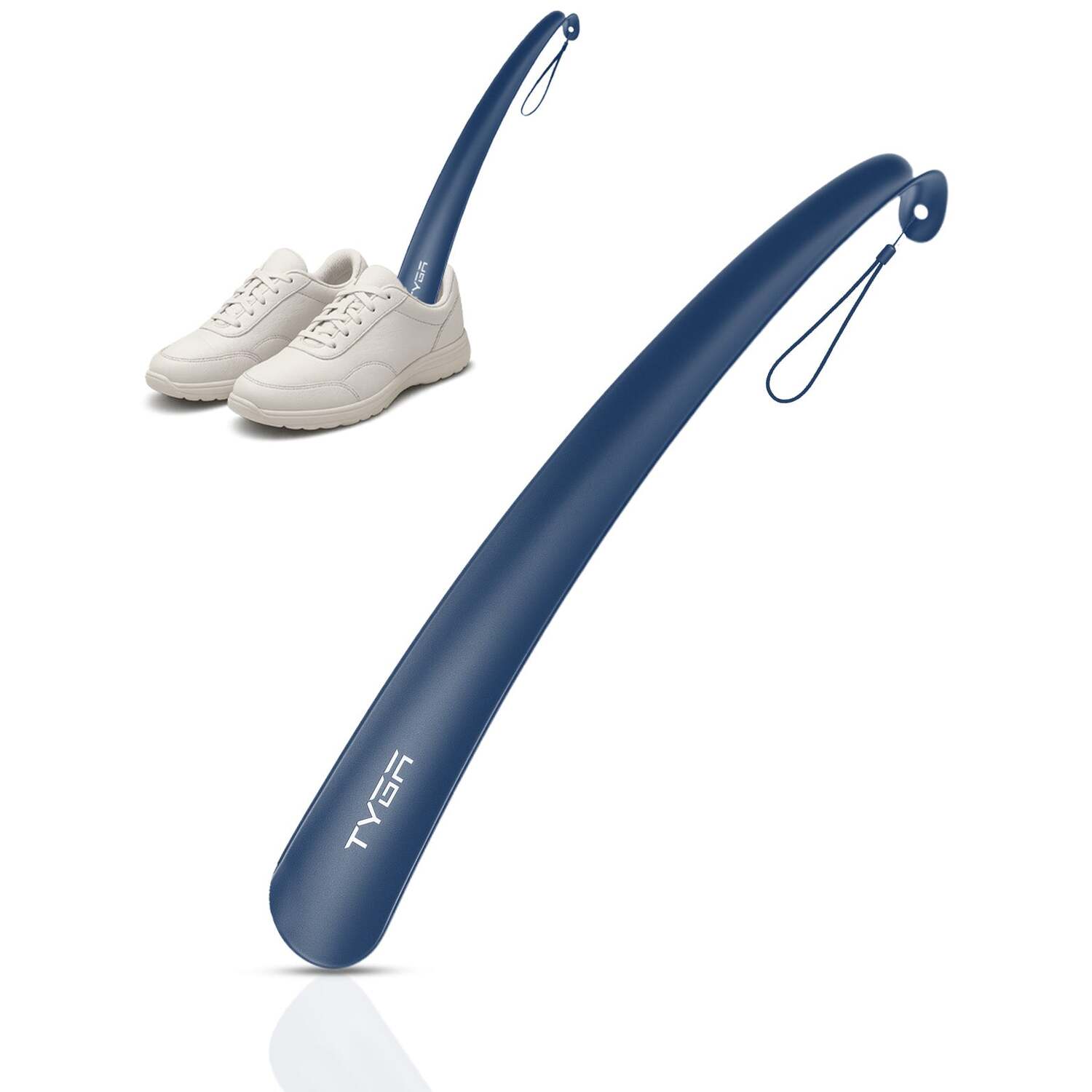 Tyga Pack Of 1 Long Handled Plastic Shoe Horn - Blue