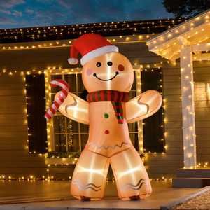 HOMCOM 2.4m Christmas Inflatable Gingerbread Man
