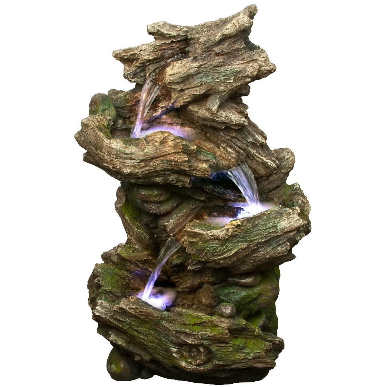 Driftwood Falls Wood Effect Water Feature - Grey