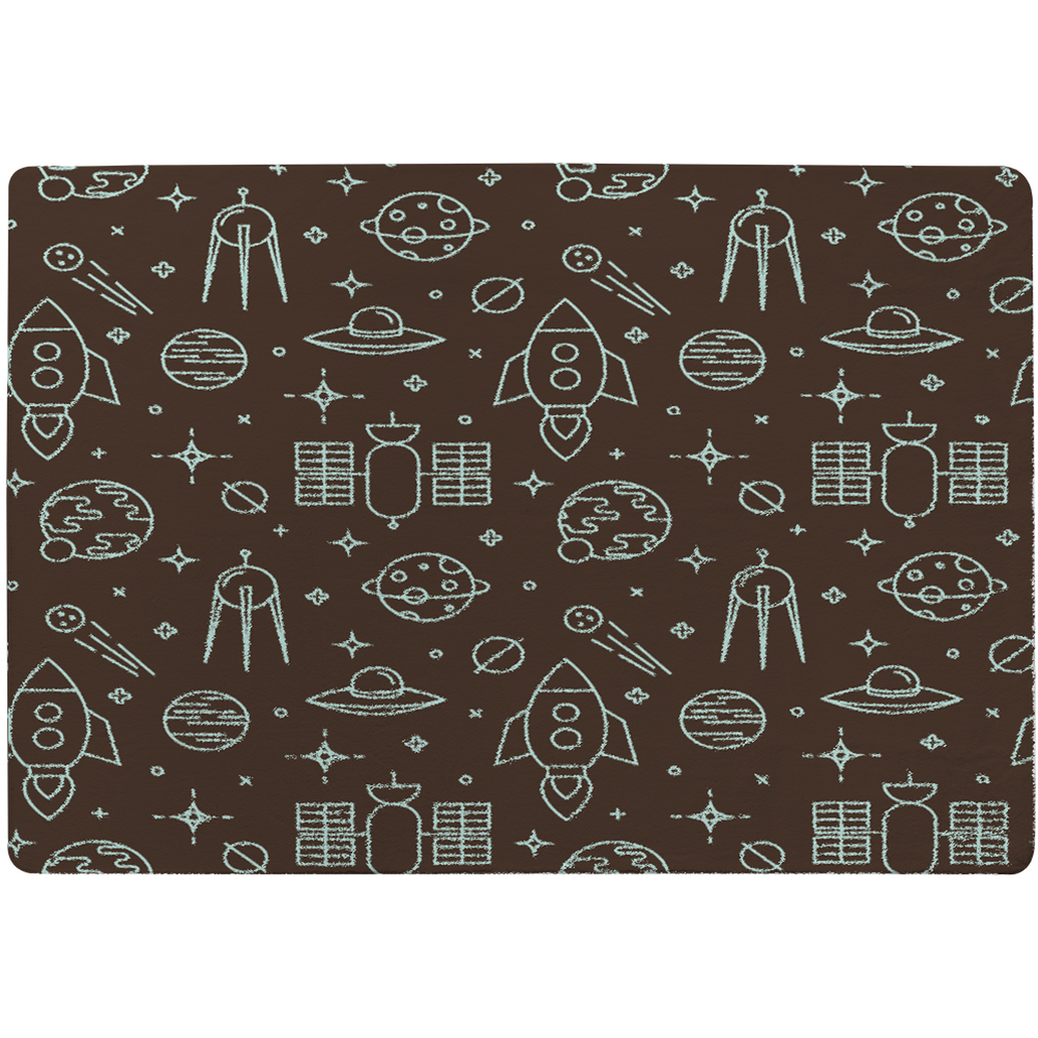 Planets And Stars Designer Rug - Brown / 150cm