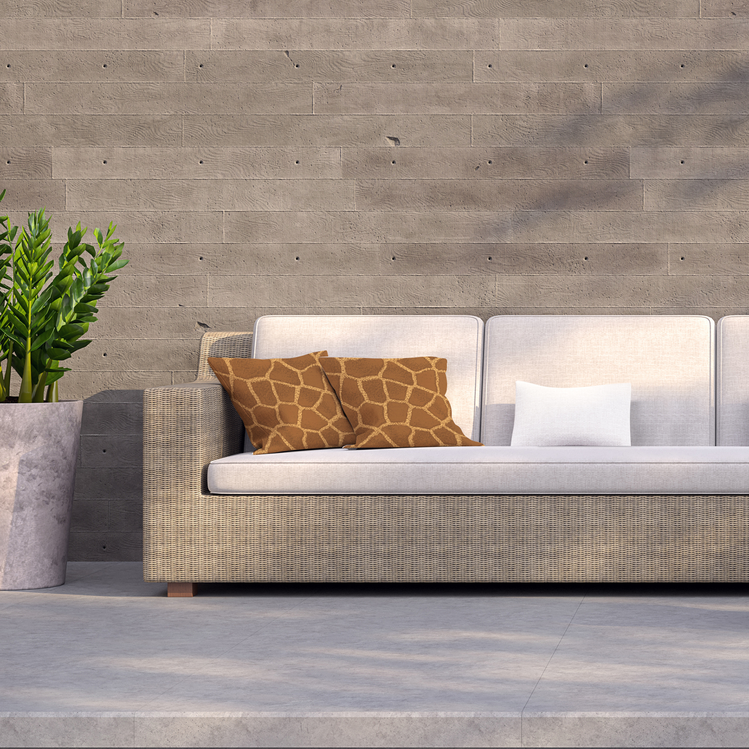 Giraffe animal print Outdoor Cushion - Brown / 60cm
