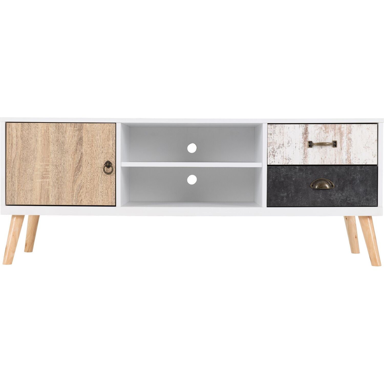 Seconique - Nordic 1 Door 2 Drawer TV Unit - White thumbnail