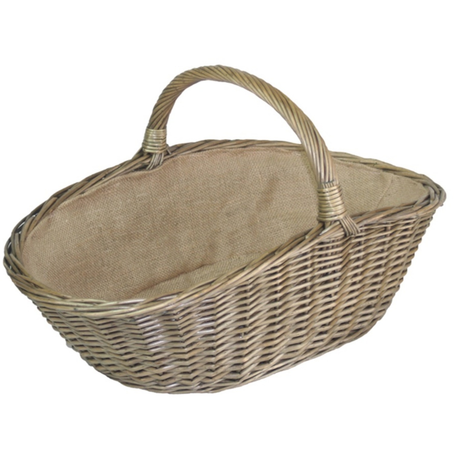 Antique Wash Harvesting Wicker Basket - Grey / 23cm / 1