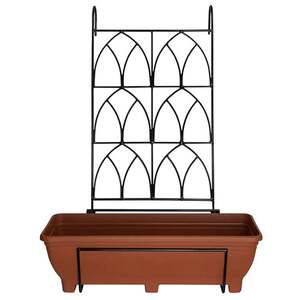 BalconyFence Holder - Decorative Trellis Back Planter Holder