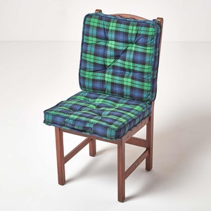 Black Watch Tartan Cotton Travel Support Booster Cushion