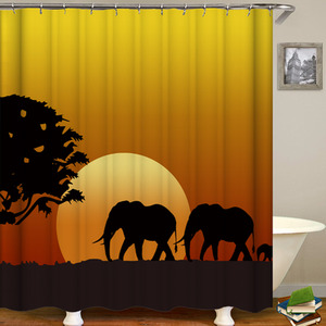Elephant print shower curtain