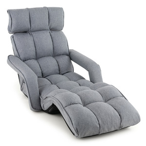 Costway Foldable Lazy Sofa-Gray