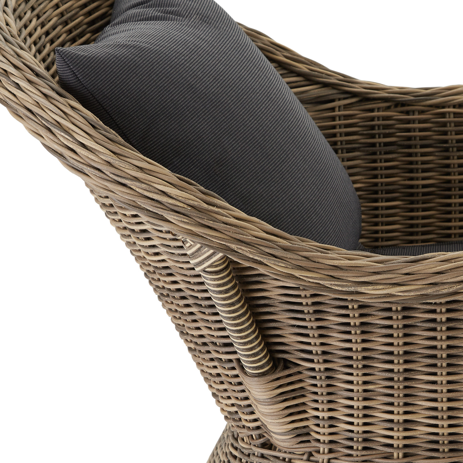 Set Of 2 Luxury Rattan Garden Chairs With Cushions - Nature