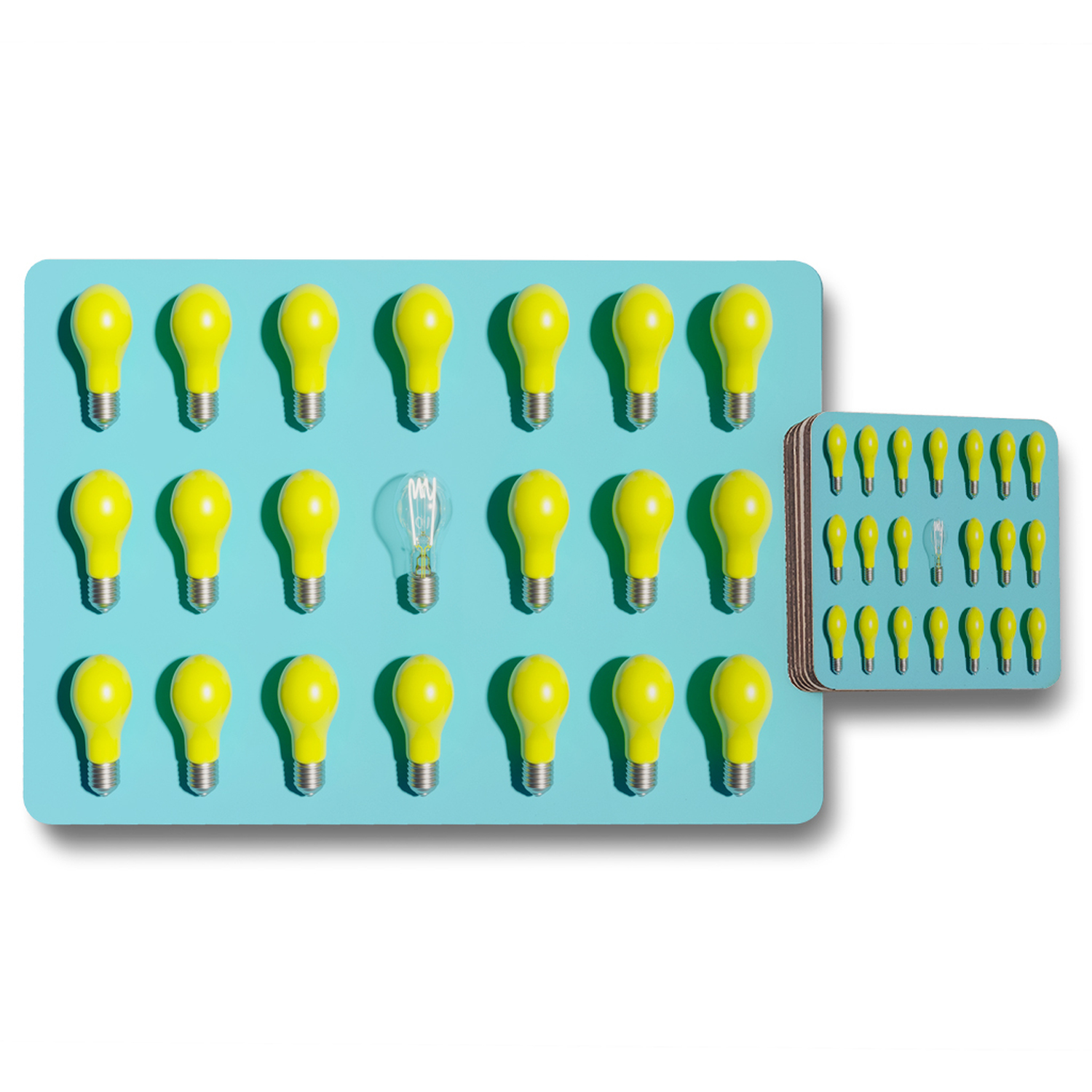 Image of Yellow Bulbs Placemat Coaster Set -&hellip;