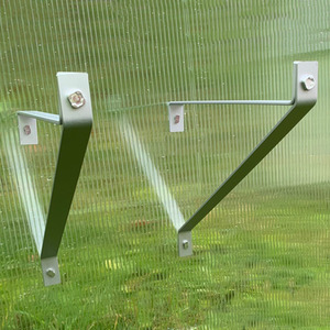 Silver / 1 Pair of Aluminium Greenhouse Shelving Brackets (27cm) shot 3844827