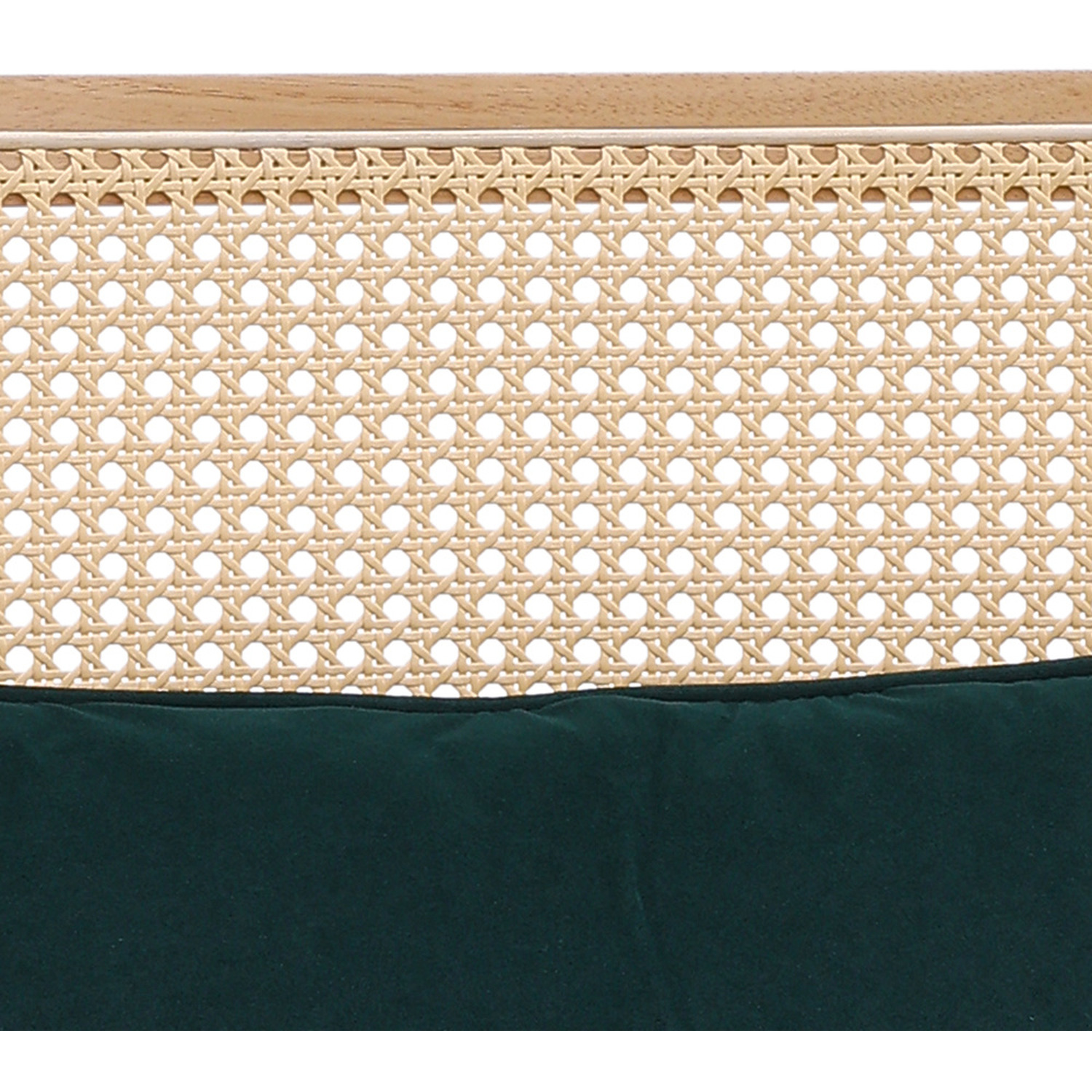 Frosted Velvet Armchair Ratten Back Living Room Bedroom - Dark Green