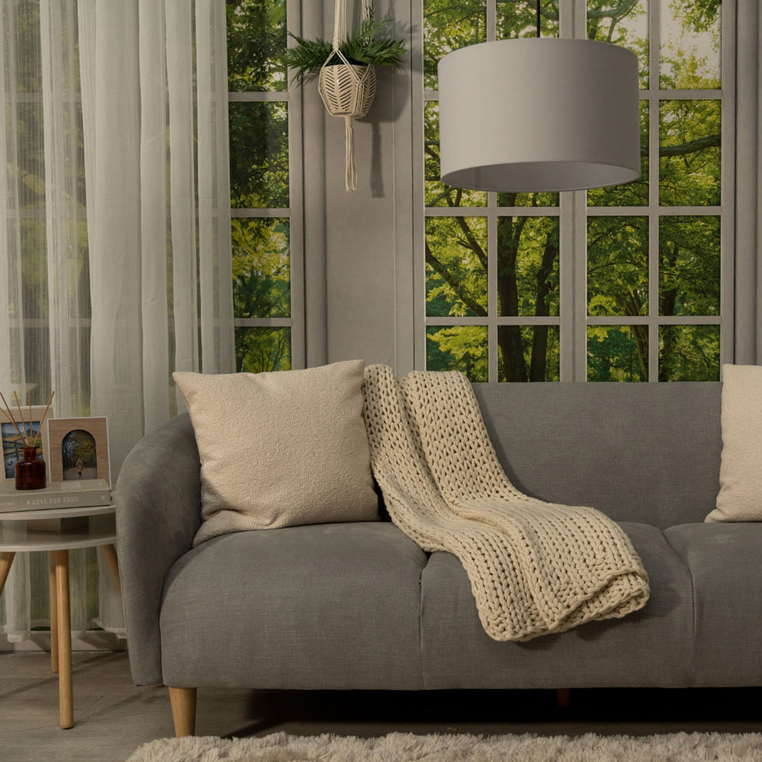 Image of Reni Medium Pendant Lampshade - Grey