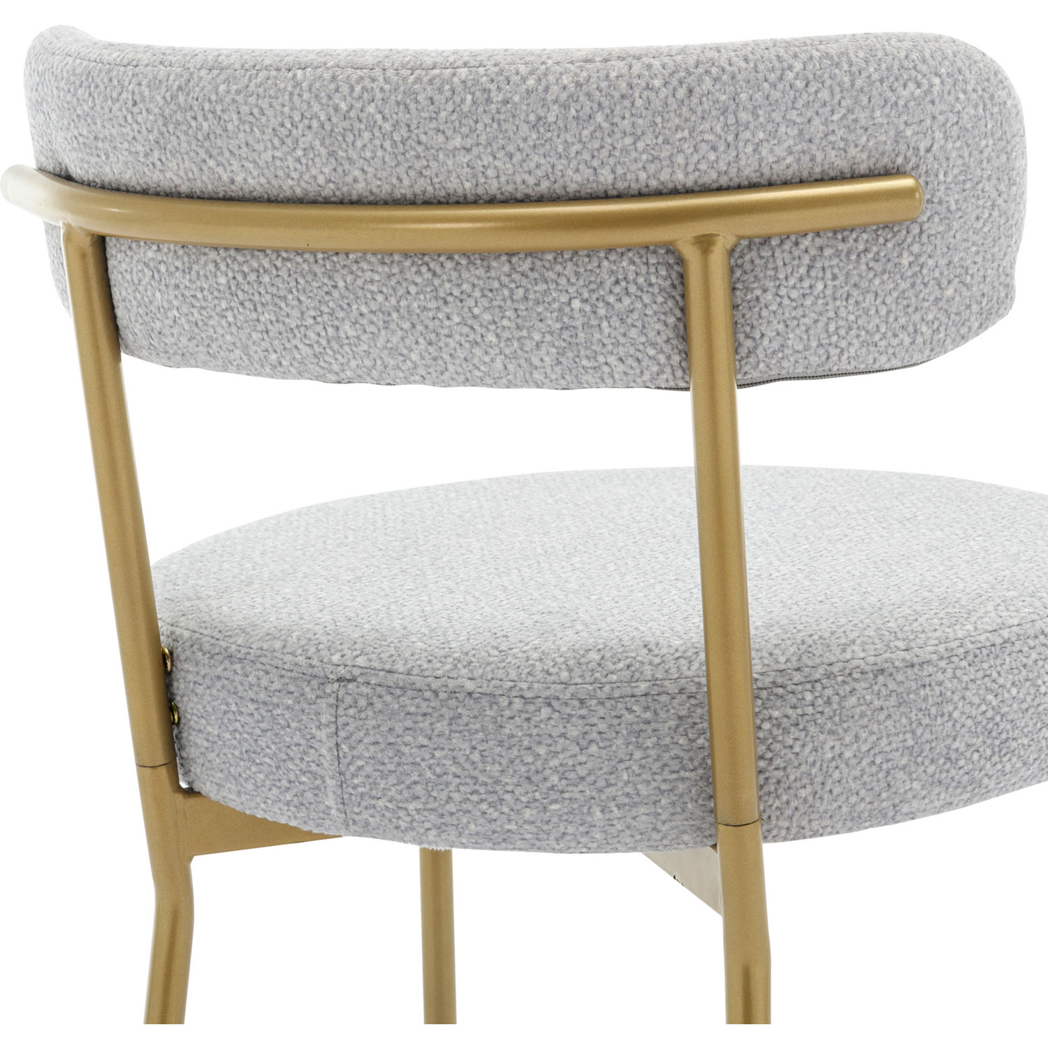 Modern Upholstered Dining Accent Tub Chairs With Curved Backrest - Grey 2