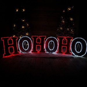 LED Tinsel HO HO HO Christmas Sign Decoration