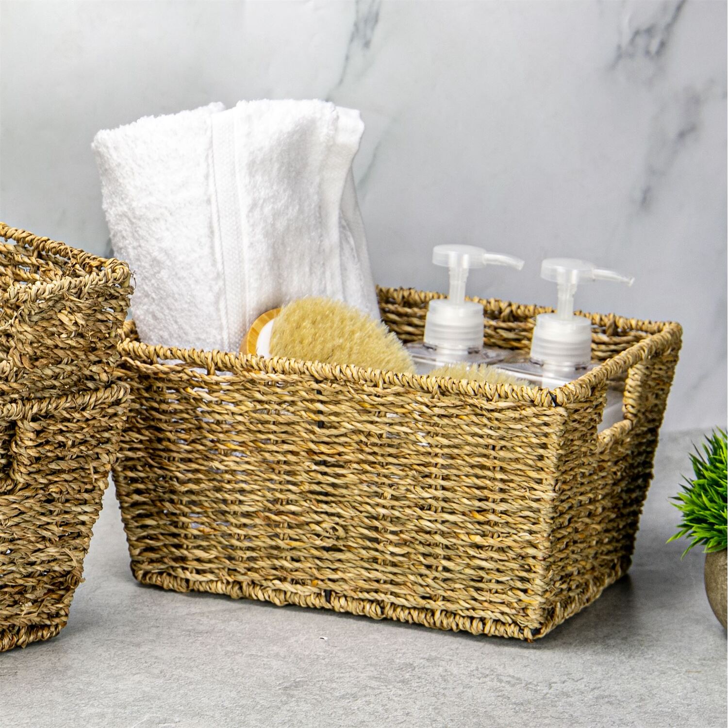 Image of Natural Seagrass Storage Basket - Set&hellip;