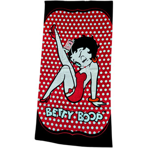 Betty Boop Kicking Polka Dot Red Black Beach Towel