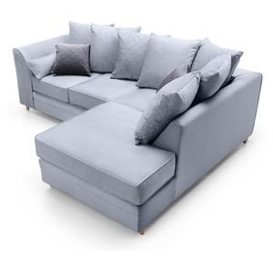Silver Blue / Right-hand Chicago Velvet Corner Sofa shot 5169021