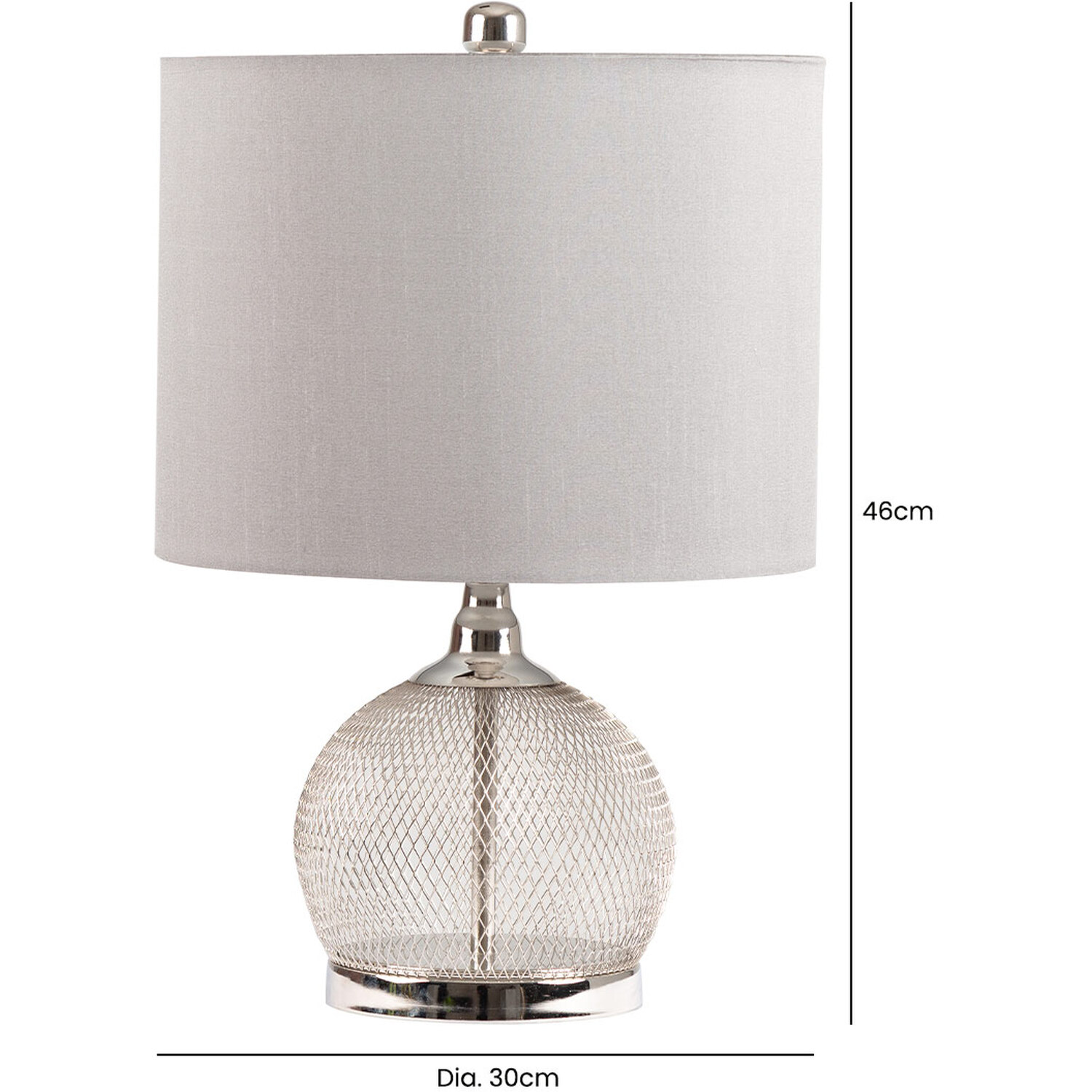 Table Lamp And Metal Base For Bedroom Furniture - Grey