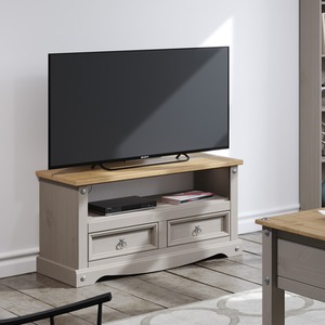 Corona Grey Washed Flat Screen TV Unit