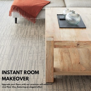 Beige / 30 Self Adhesive Vinyl Floor Tiles Faux Carpet Effect shot 5724651