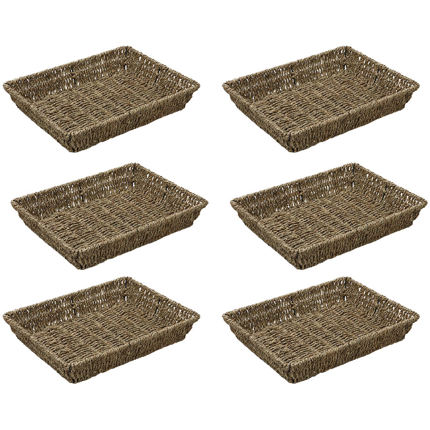 Image of JVL Seagrass Rectangular Storage Tray -&hellip;