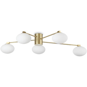 HERMES 5 Light Globe Multi Arm Semi Flush Ceiling Lamp
