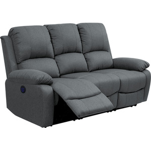 Dark Grey / 3 / Linen Fabric Electric Recliner Sofa Set, 3 Seater, 2 Seater and Chair  shot 5889603