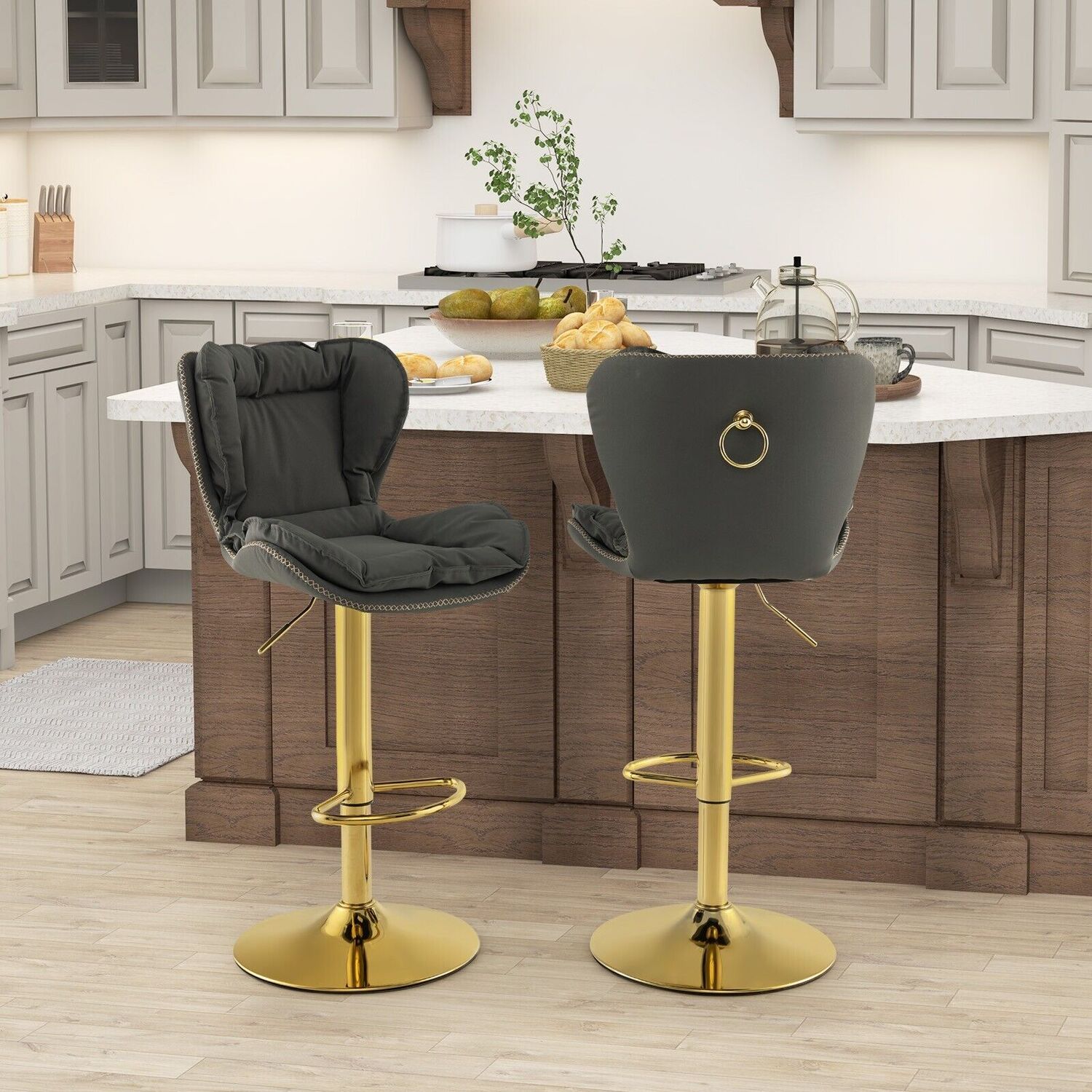 2Pcs Bar Chairs With Padded Seat 2Pcs Bar Chairs With Padded Seat