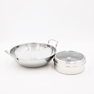 2pc Indian Cooking Set with Large Balti Dish and Masala Dabba Spice Box